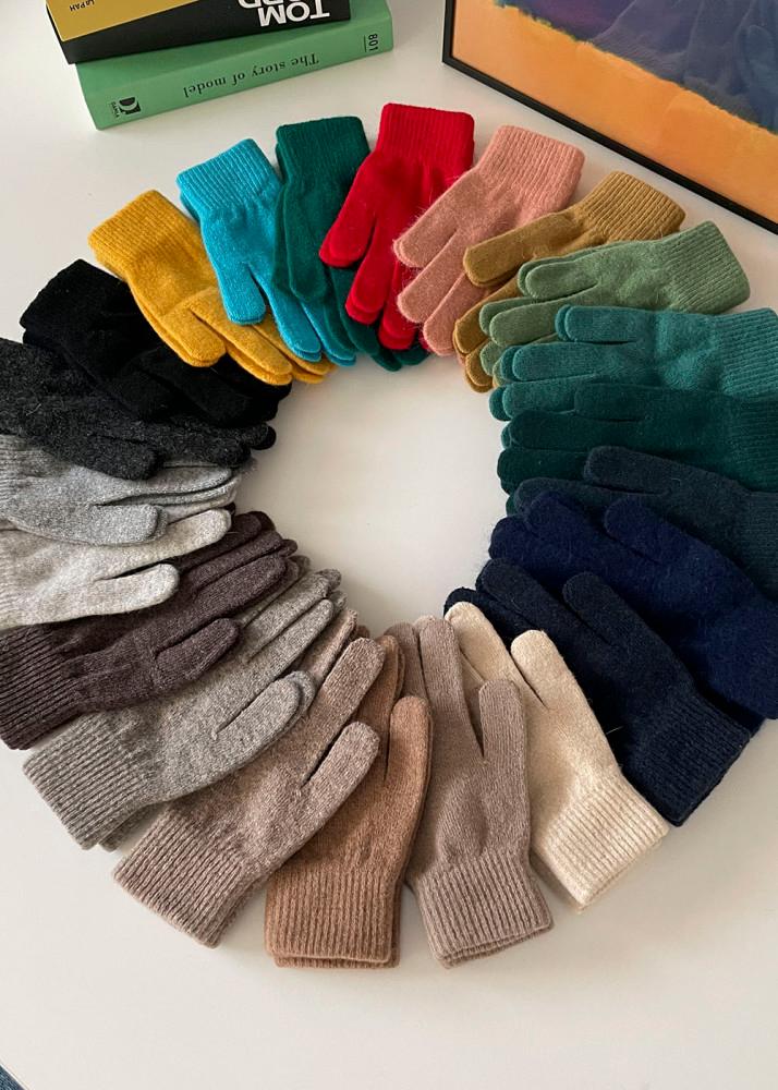 [2개세트금액] 22color 아추 소프트 무지 울80 니트 겨울 장갑