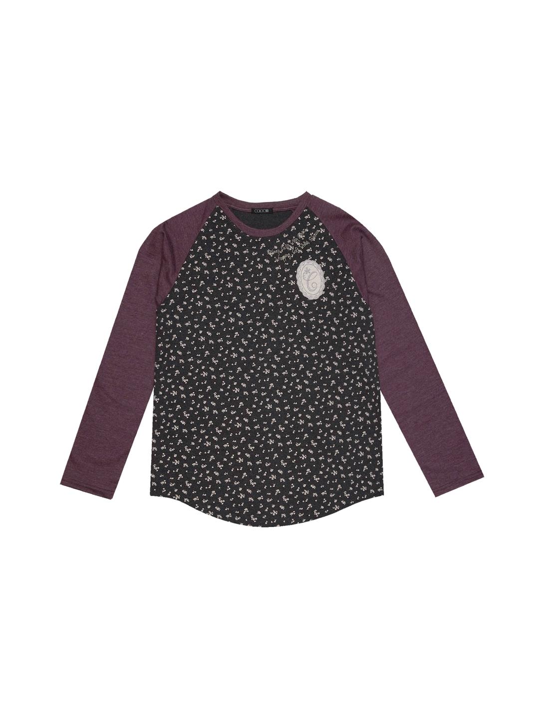 SLEEP WELL T-SHIRT WINE & BLACK FLOWER