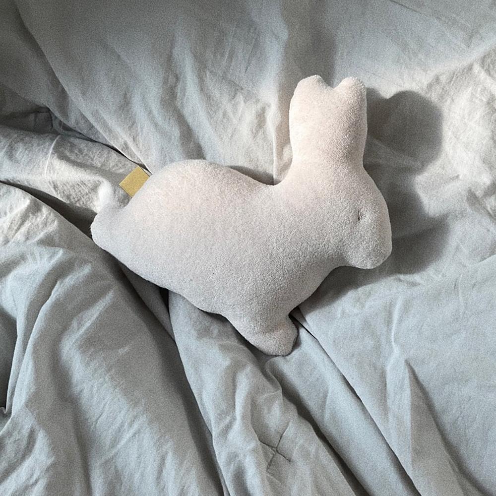 rabbit cushion fog white