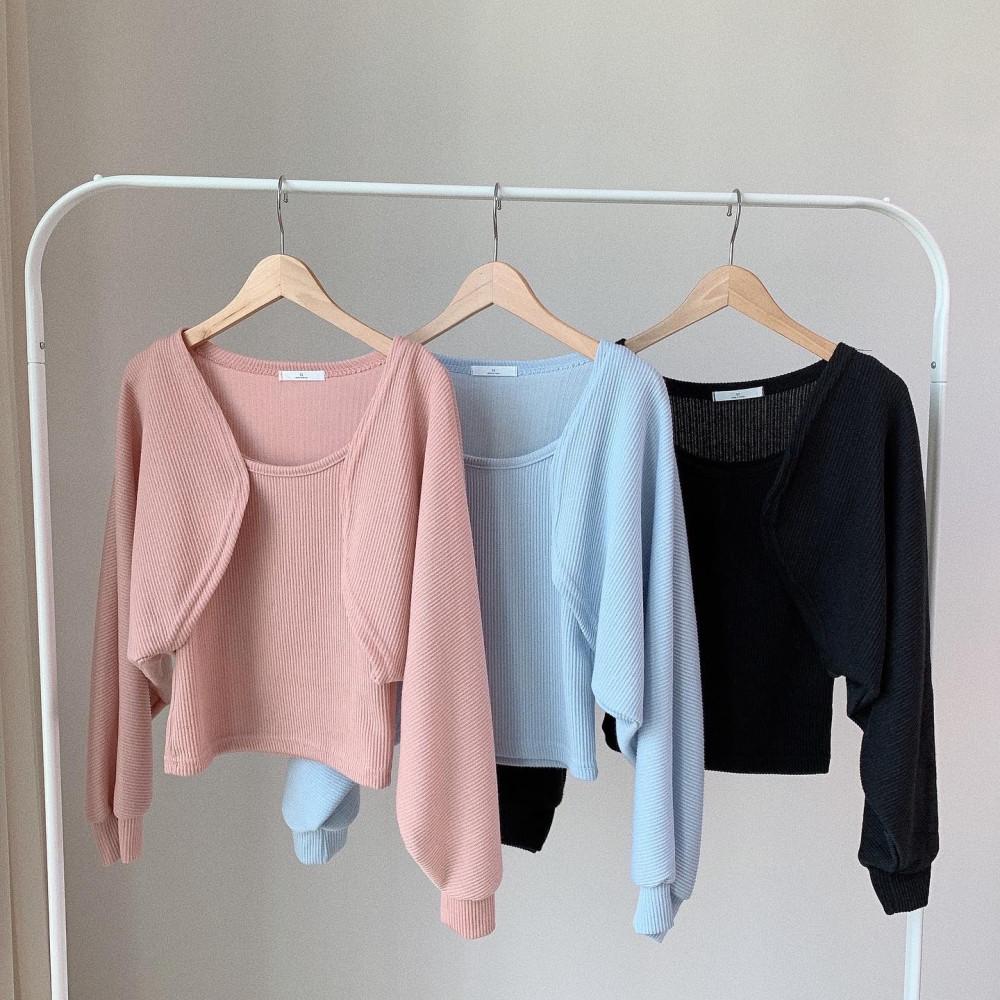 [롤삭스] 볼레로 나시세트 3color 볼레로 가디건 크롭가디건 요가복 필라테스복 커버업