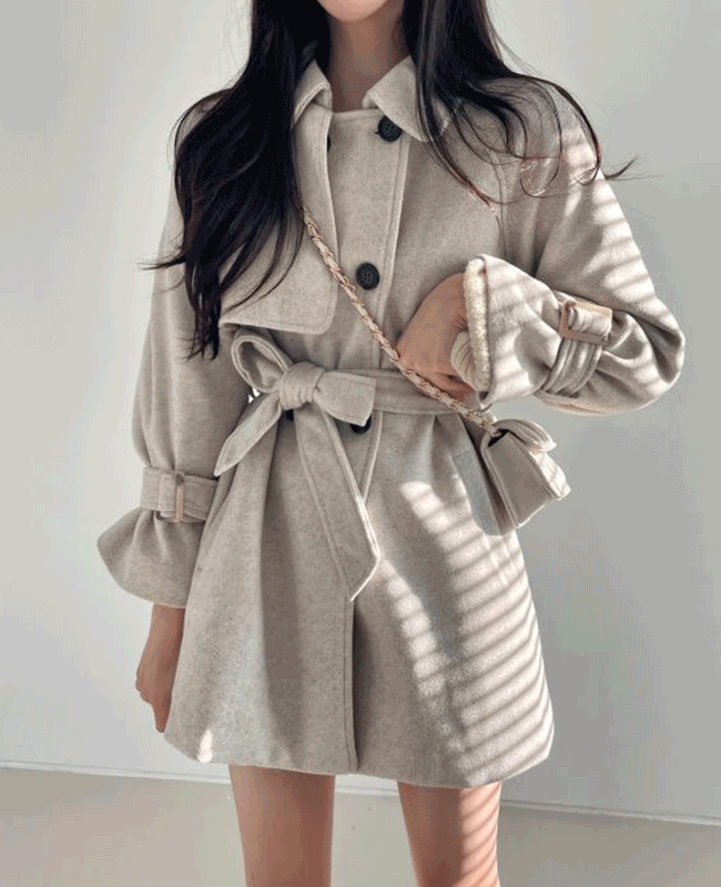 울 하프 트렌치코트 - 2color