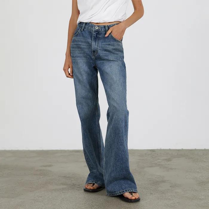 [10차] Relaxed Boots Cut Denim - Dark Blue