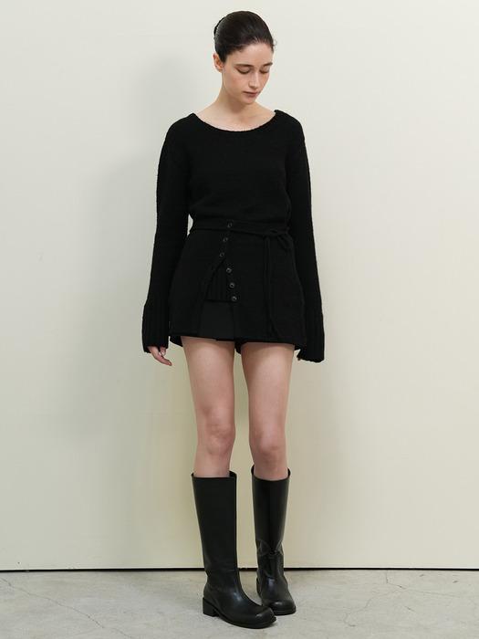 Two way layerd skirt - Black