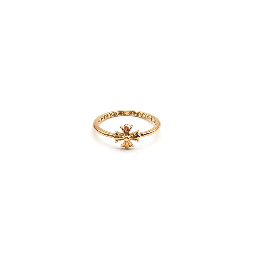 Chrome Hearts 22K Gold Bubblegum Cross Ring