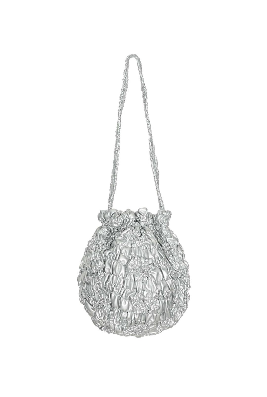 WRINKLE PUMPKIN LEATHER BAG (SILVER)