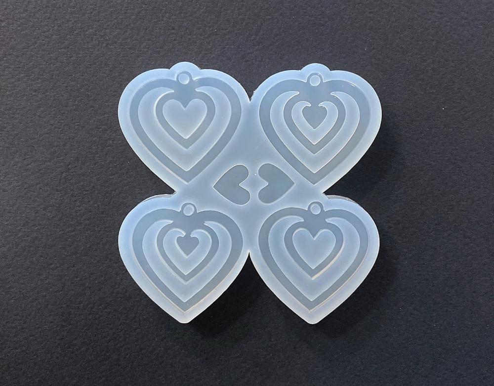레진공예) 하트 키링 몰드 /  Heart key charm mold / heart earring mold / 더블하트 트리플하트 키링