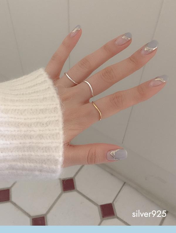 slim wave ring (silver925)