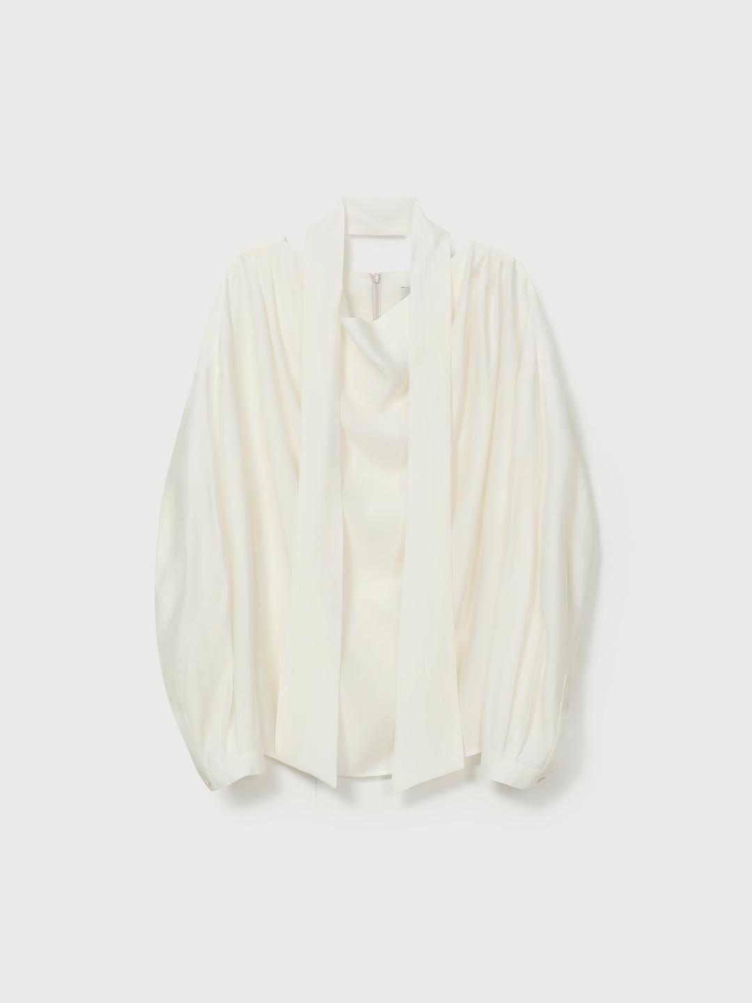 DRAPE SCARF BLOUSE - IVORY
