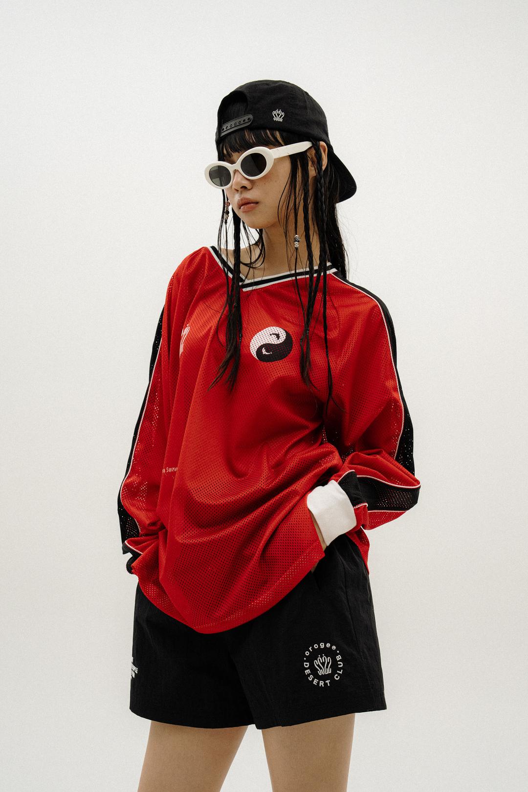 OVERSIZED SPORTY MOTO JERSEY_RED