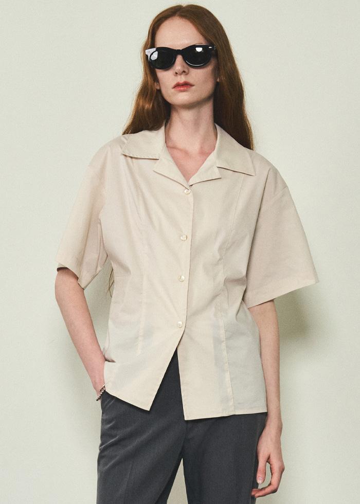 Western Side cut Flare Blouse_CTT330(Light Cream)