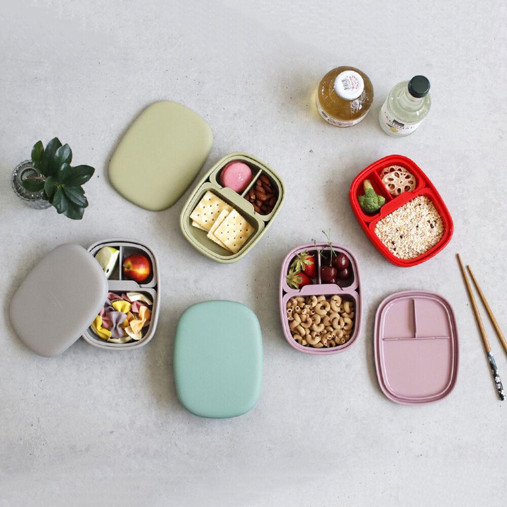 국산 실리콘 분리형 3칸 찬통 도시락 (5colors)