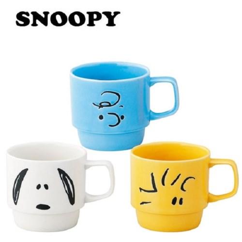 일본 수입 스누피 페이스 스태킹 머그컵