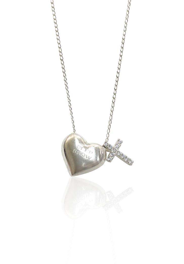 white love and cross necklace (Silver 925)