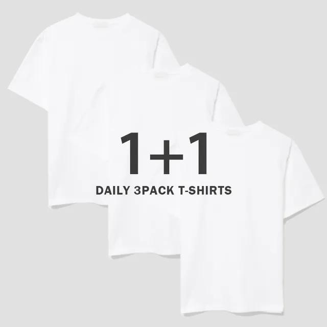 [오늘출발/1+1+1/3PACK] XS~4XL순면 기본 무지 반팔 이너 이너티 레이어드 레이어드티 라운드 U 넥 티셔츠 빅사이즈 머슬핏 오버핏 면티 흰티