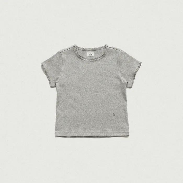Dahlia Lace Ribbed T-Shirt_Grey