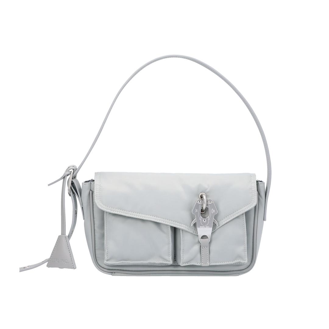 raven oblique mini bag / silver