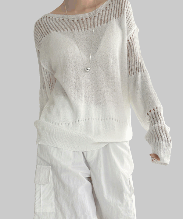 매니크 [무료배송] 리아케 시스루 네트 니트