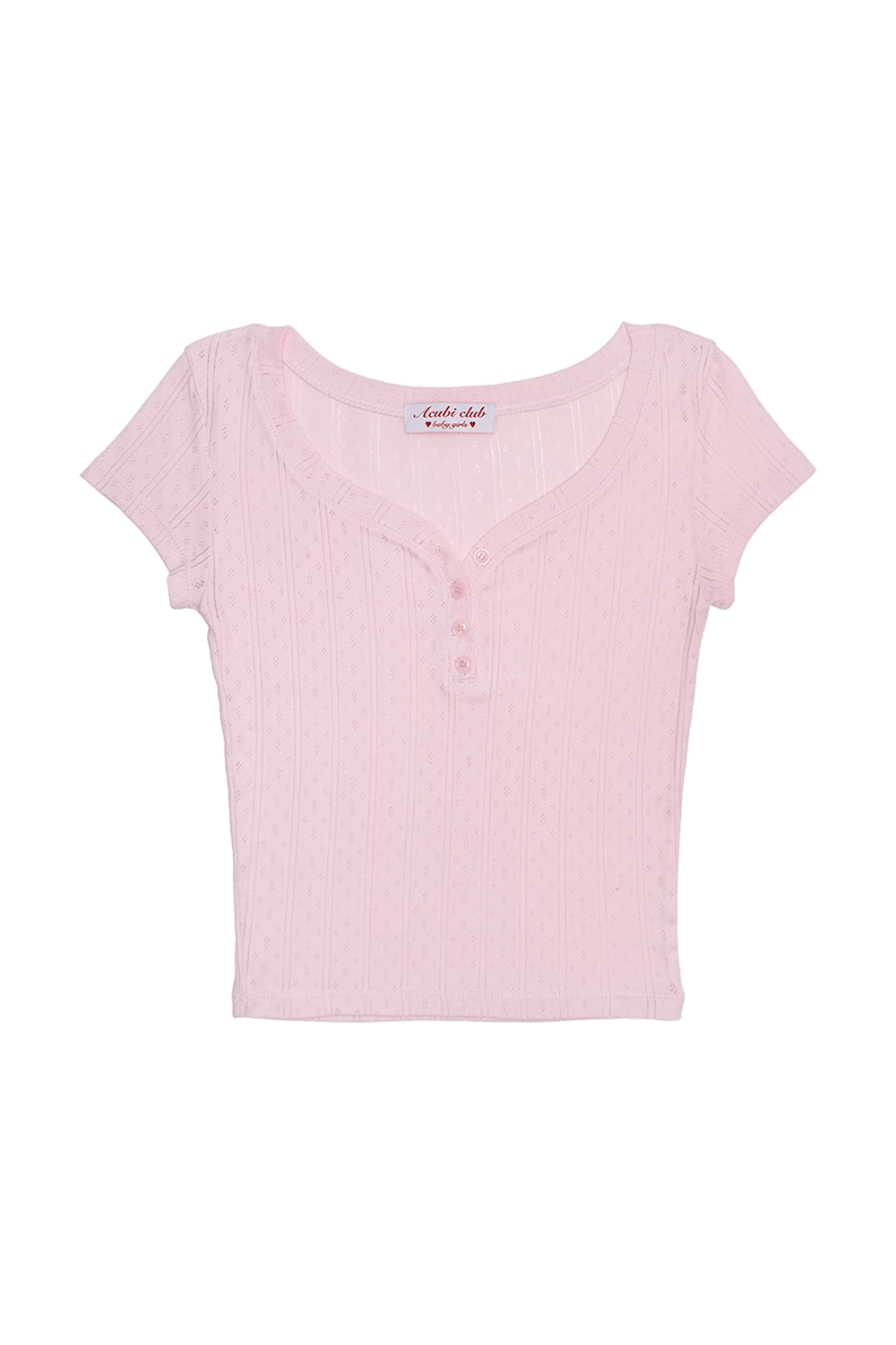 아쿠비클럽 [ACUBI CLUB] punching half button tee (3colors)