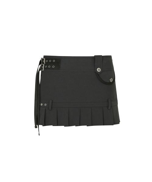 RUE BELTED MINI SKIRT khaki