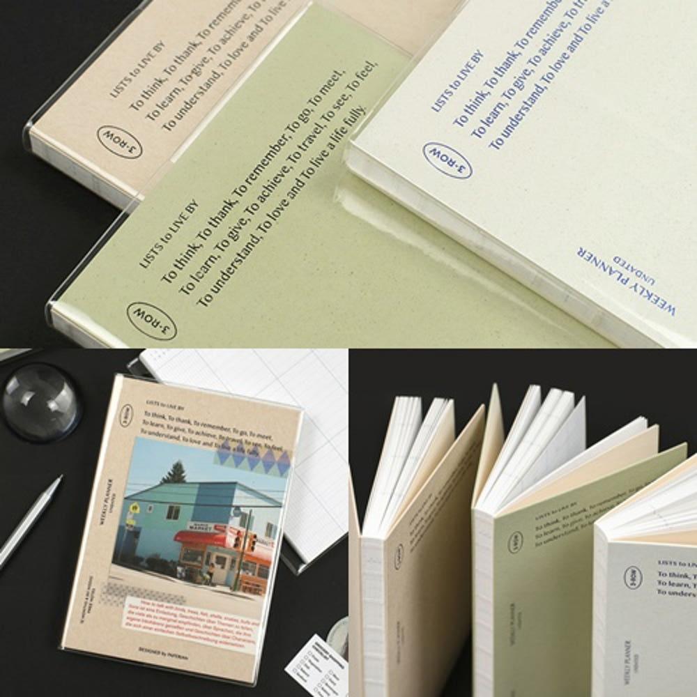 [ 업무용 다이어리 ] 만년형 리스트 투 리브바이 쓰리로우 플래너 일정 플랜 스케줄러