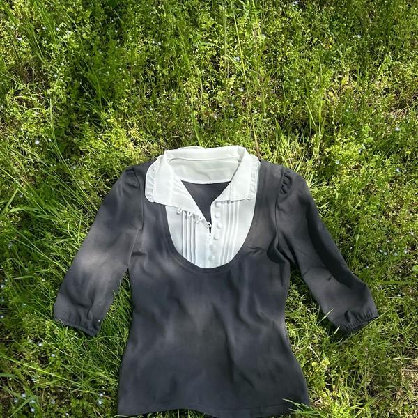mung blouse top (charcoal)