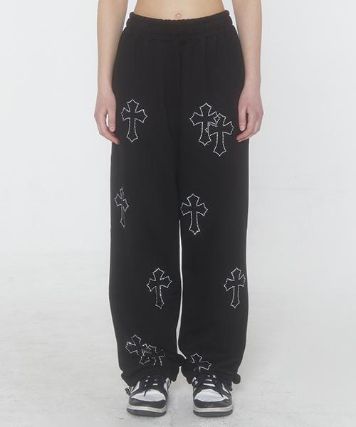 크리스탈 크로스 2way 조거 - 블랙