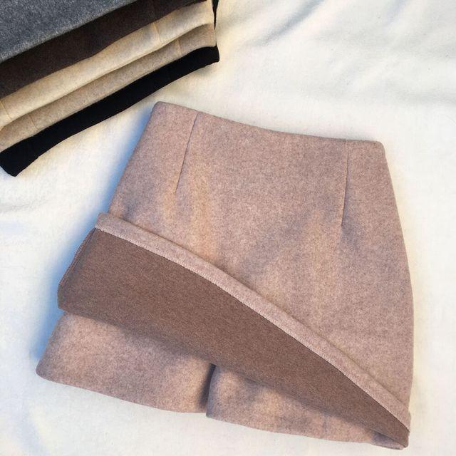 [도톰함/속바지안감] 기본 소프트 모직스커트 / 부드러운 모직 뒷밴딩 치마바지 / 보카시 A라인치마 / 에이라인 미니스커트_이거든