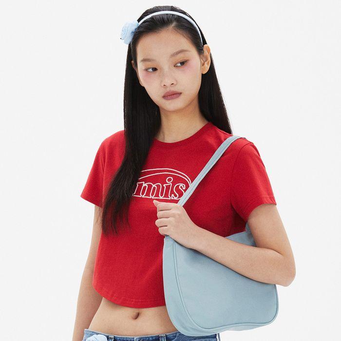 (WOMENS) CHAIN STITCH T-SHIRT-RED