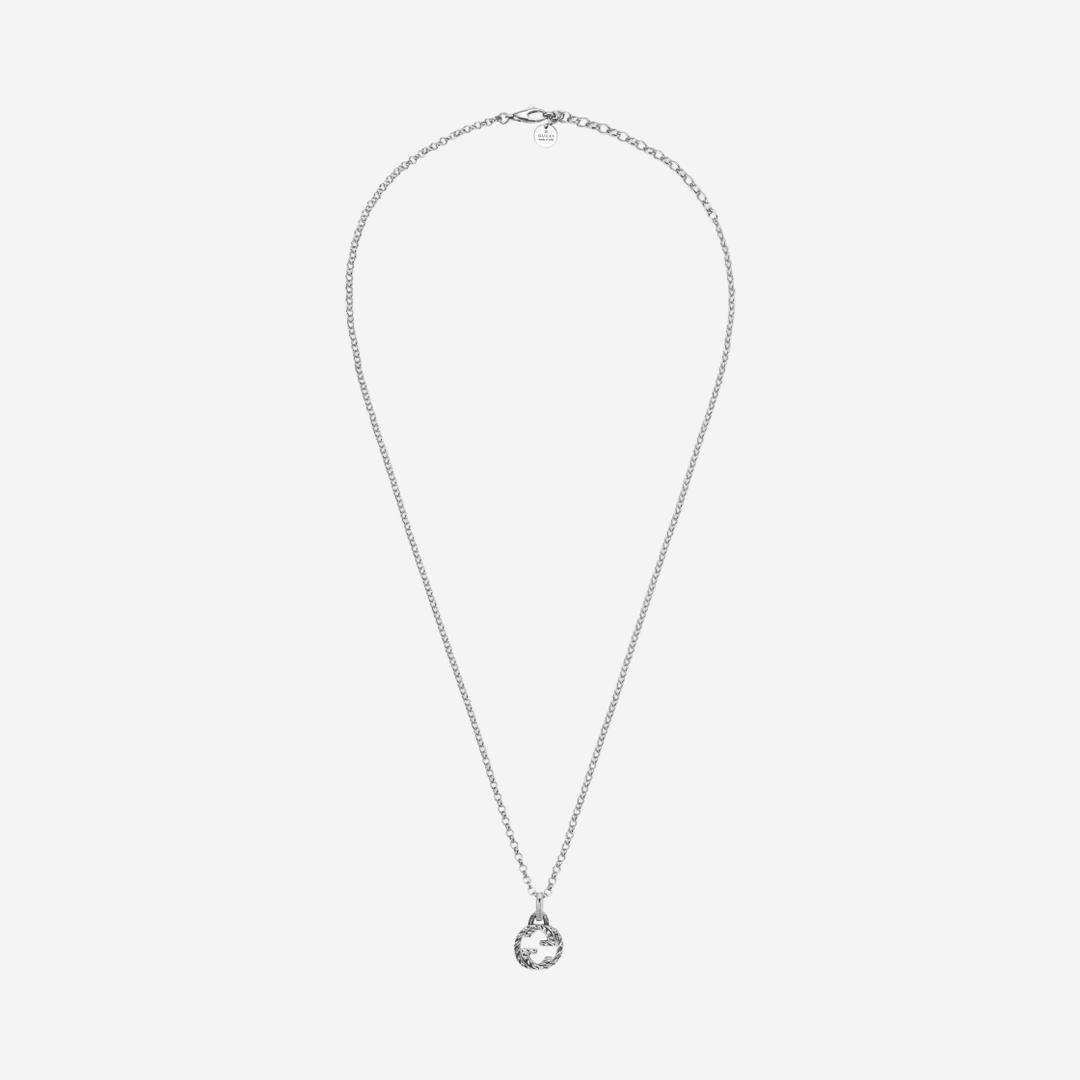 Gucci Interlocking G Pendant Necklace Silver