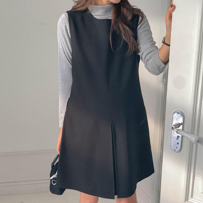 임부복*라떼핀턱 겉기모 원피스