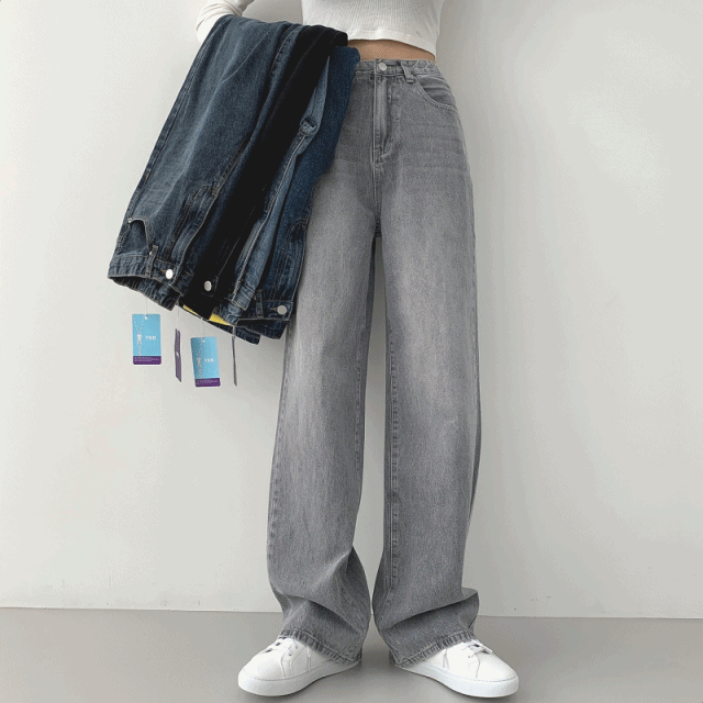 ~2XL[기장선택/인생컬러,핏!!]인생 와이드 워싱 밴딩 롱와이드 제일 존예 데님팬츠