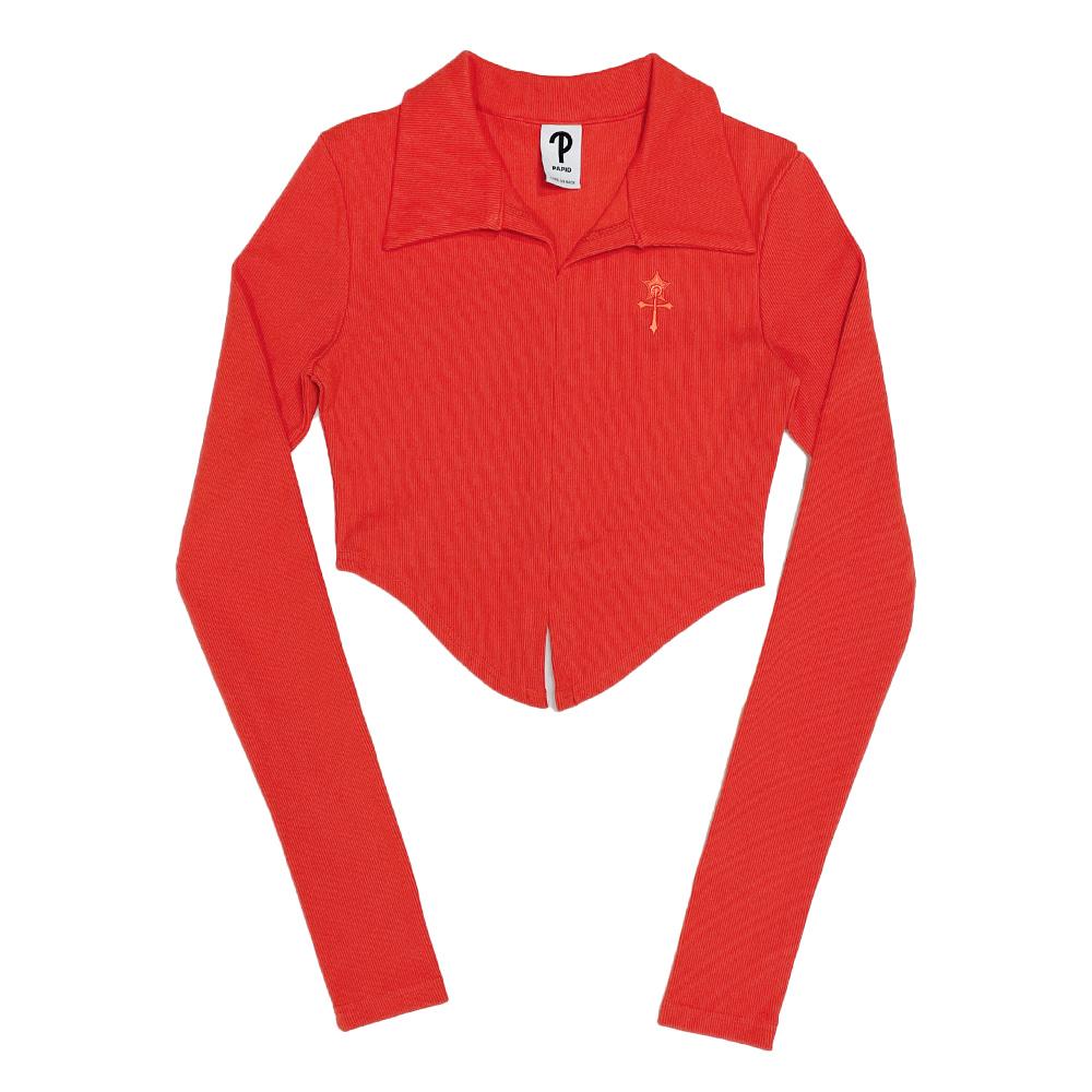 UNBALANCE CROPPED TOP_ORANGE