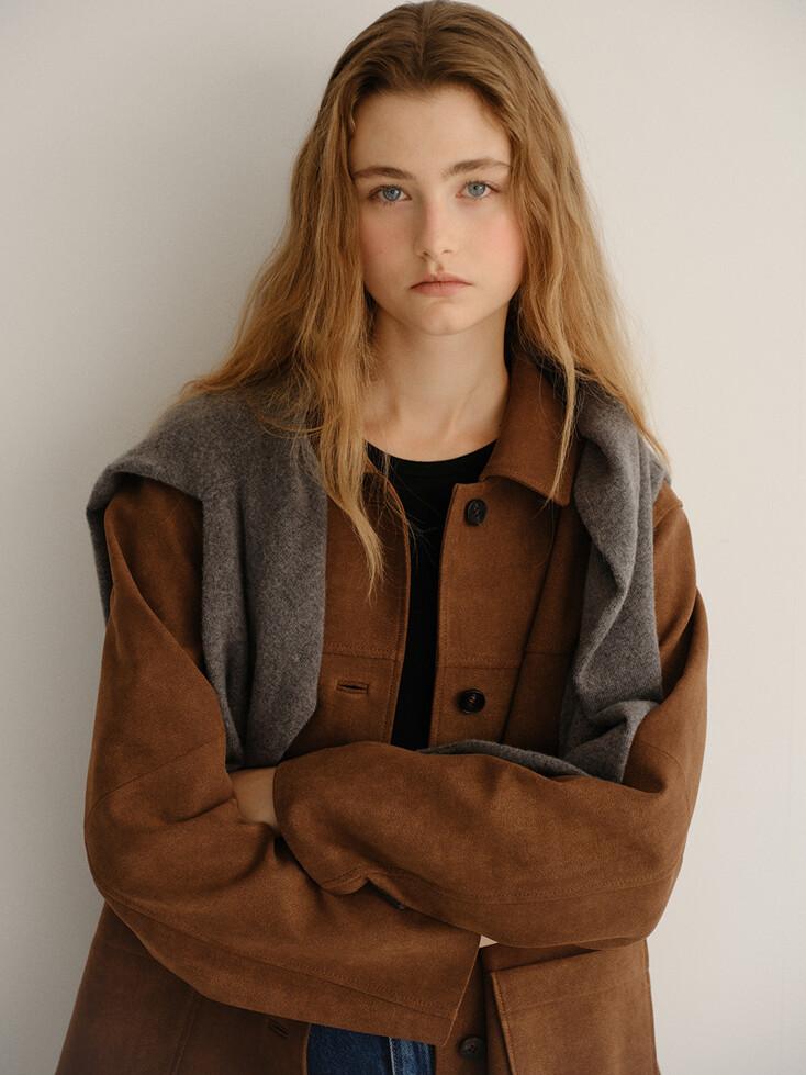 [3차 리오더] suede single half jacket (vintage brown)
