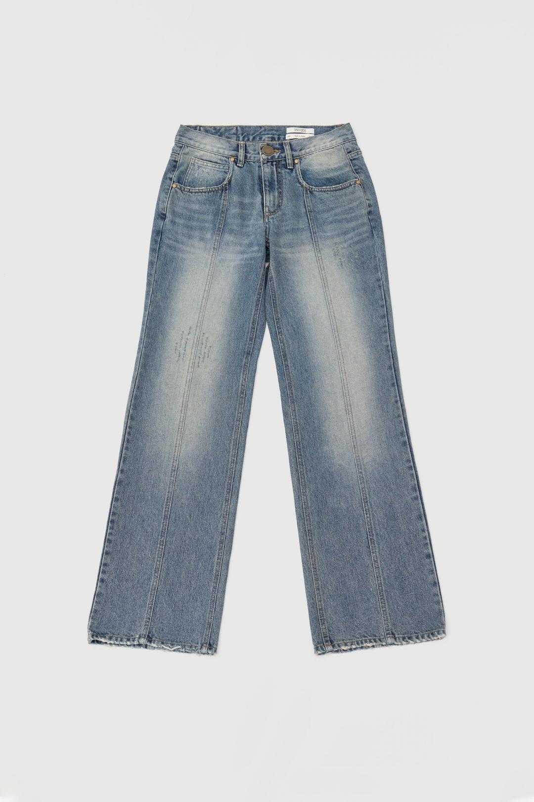 Vintage low-rise Denim jeans_Deepblue