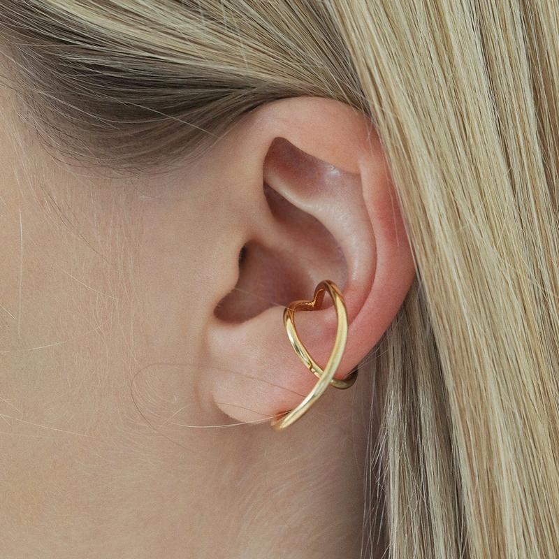 two circle layered ear cuff C026