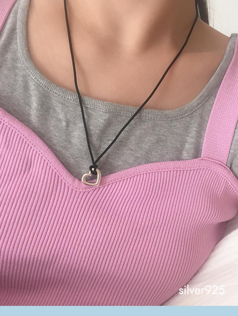 daer heart necklace (silver925)
