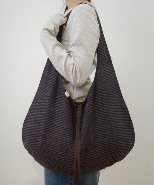 Stripe comfy bag, purple