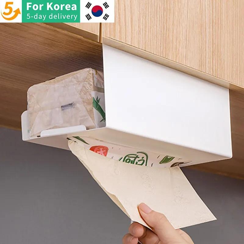 걸이식 종이 수건 거치대-주방 종이 수건 보관 랙, 창의적인 티슈 디펜서, 다리미 캐비닛 문짝 정리함 선반