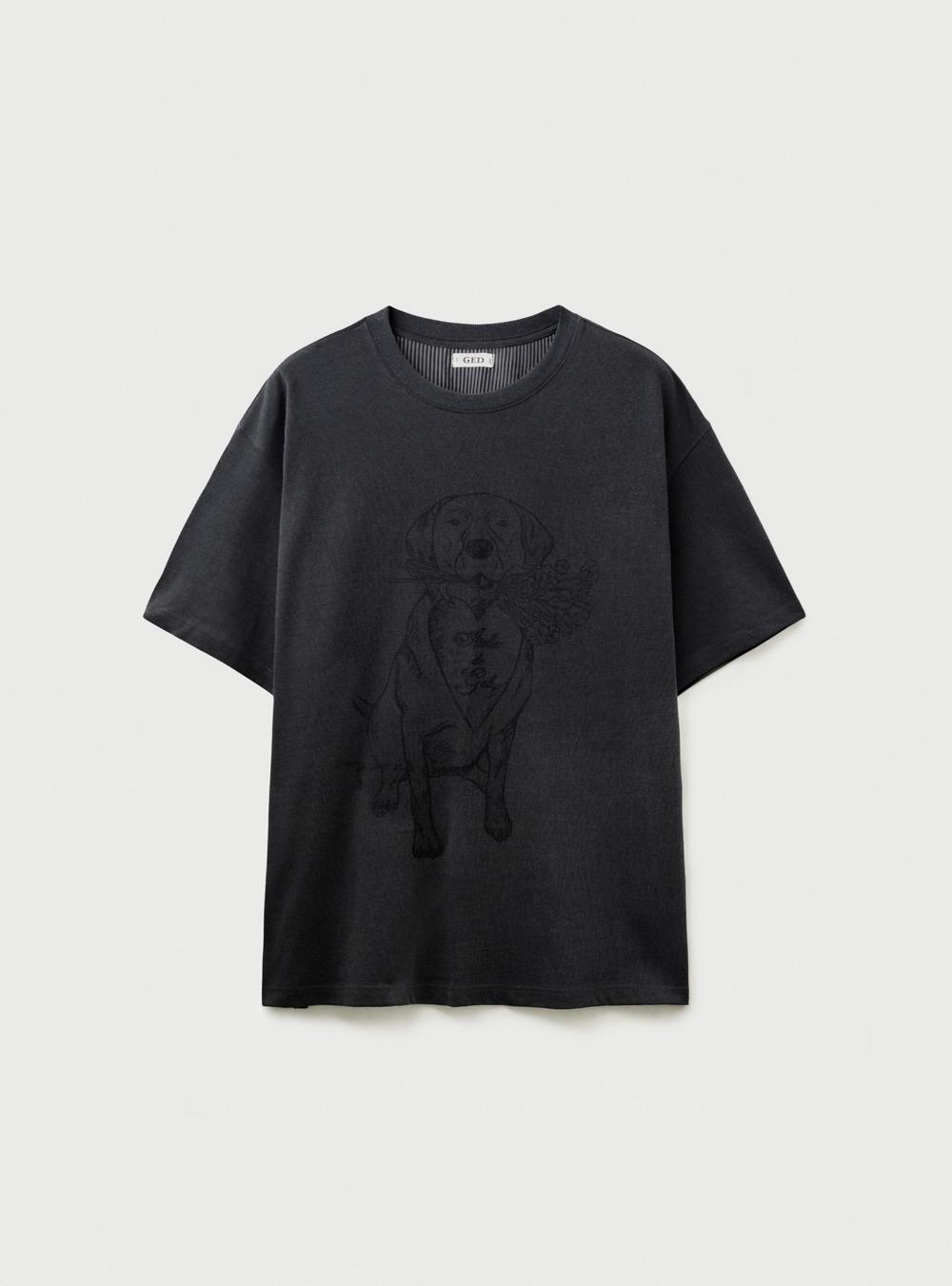 LEO VINTAGE PIGMENT TEE - CHARCOAL