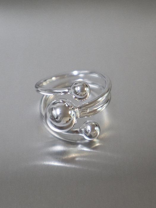 Layered Ball Open Ring