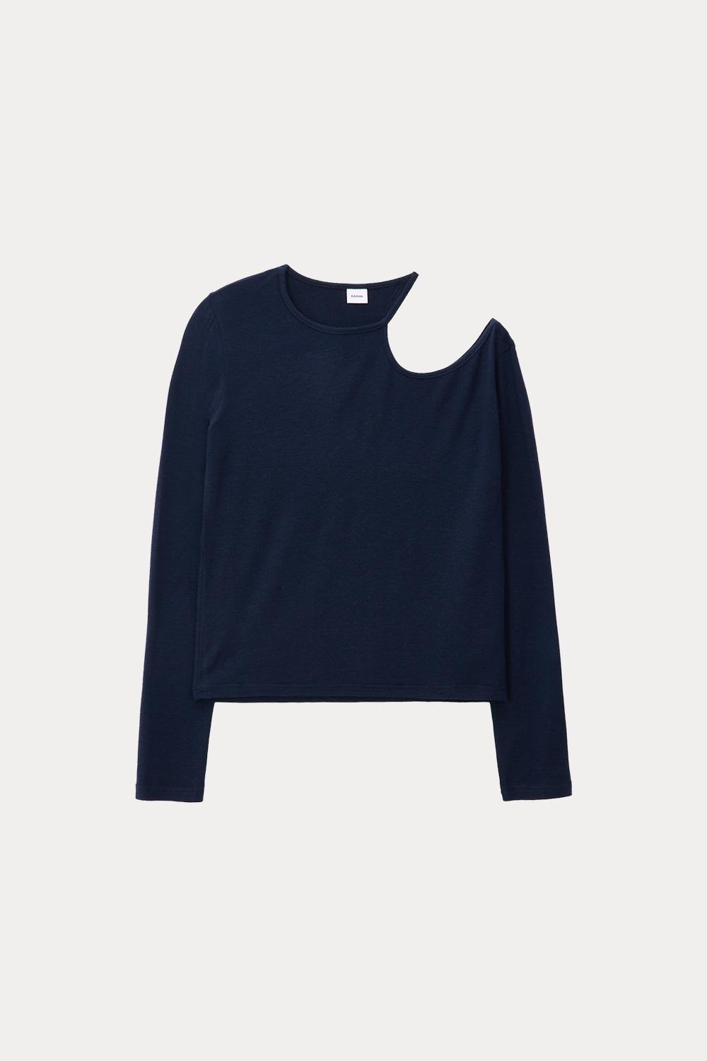 Unbal tencel top_Navy