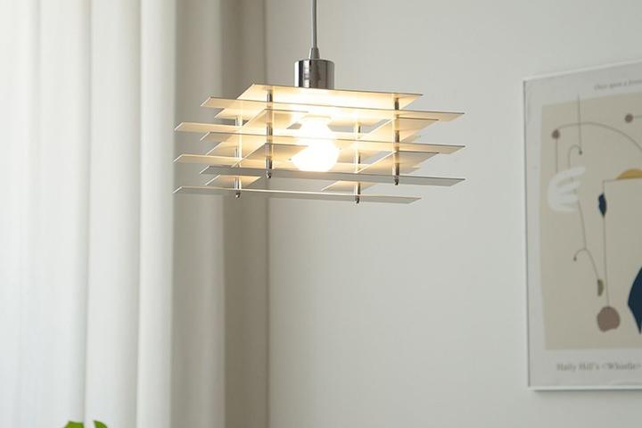 [해외] 미드센츄리 실버 격자 펜던트조명 식탁등 카페