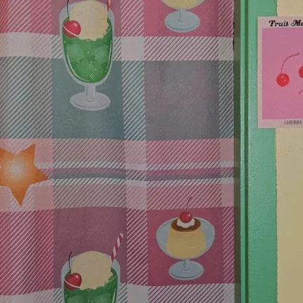 (일본 카페🩷)80s 푸딩 소다 레트로 패브릭 포스터