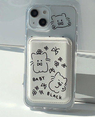 위드썸 [withsome맥세이프]아기 블랙캣 맥세이프 카드포켓 케이스 세트