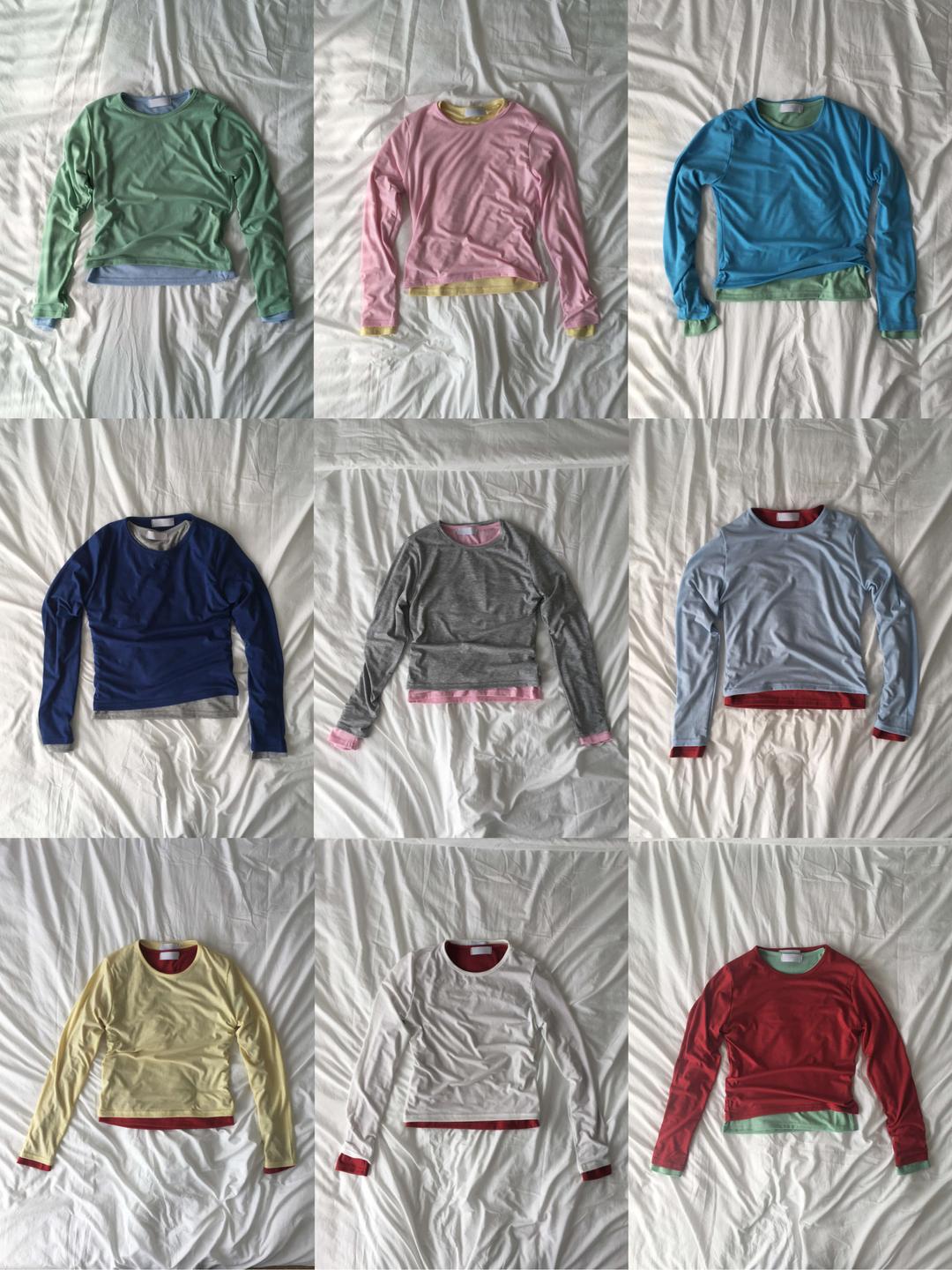 [1+1] [ 주문폭주 / 옐로우 4/1 발송 ] soft color layered t (9c)