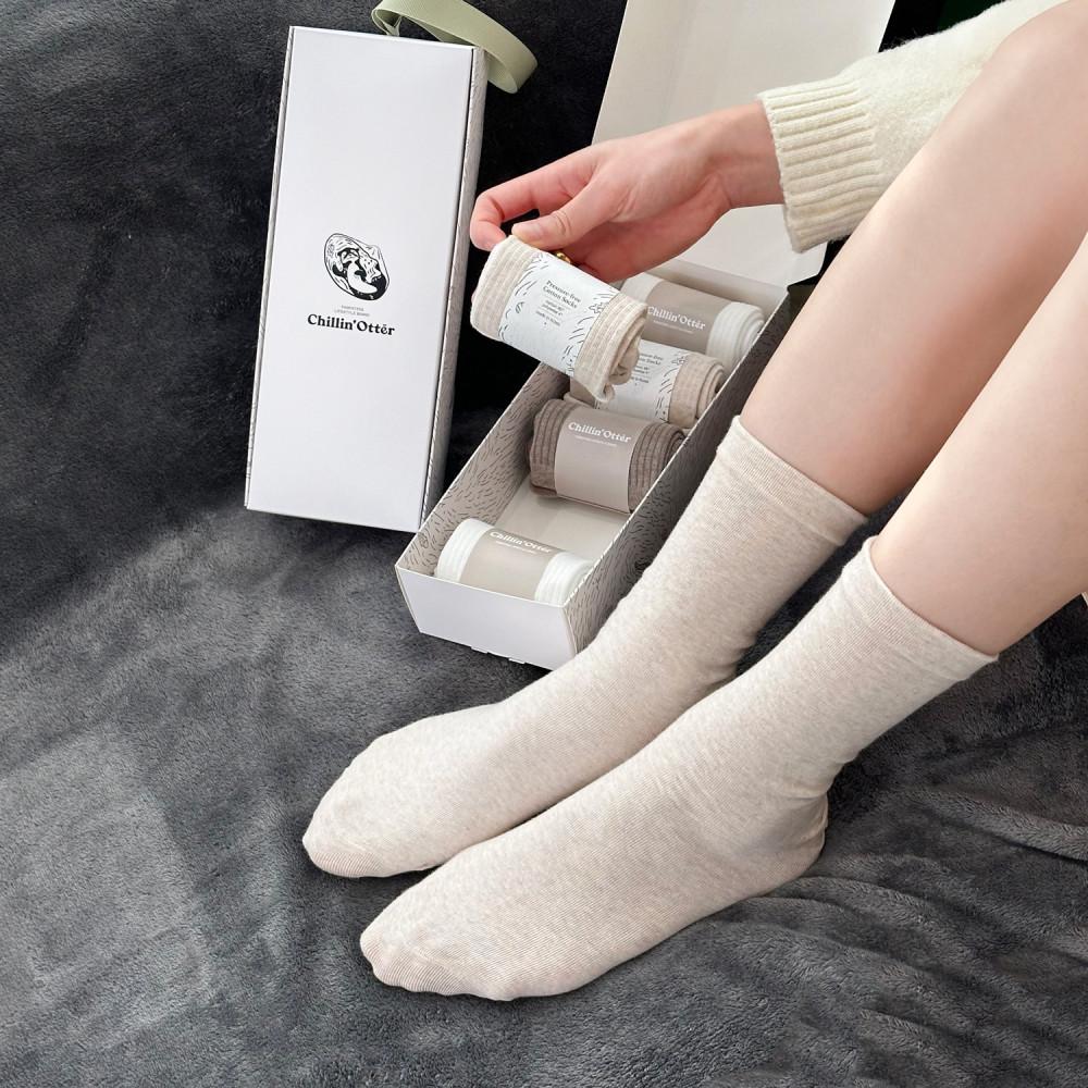 칠린오터 무압박양말 국산 순면 16cm장목(골지,무지선택) 수족냉증,임산부,산모 준비물