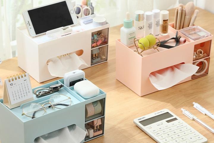 각티슈케이스 휴지 수납 데스크 화장대 정리 용품 3color