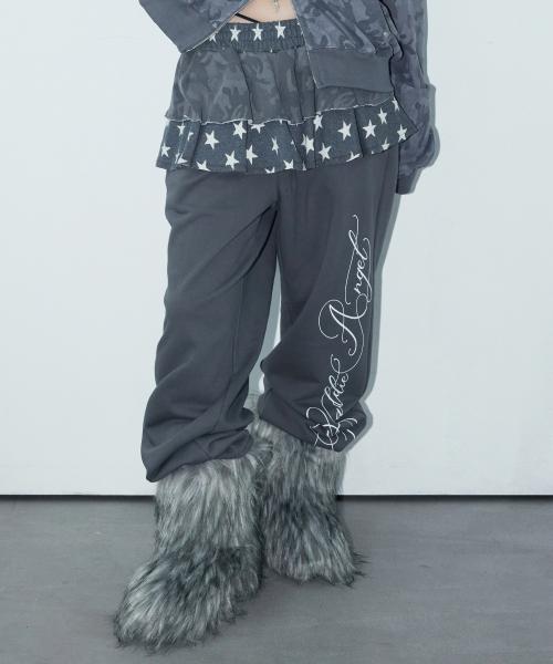 2-LAYER SKIRT SWEATPANTS_CHARCOAL
