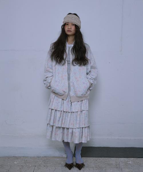 플로리 후디 짚업_라이트 그레이