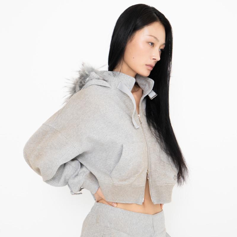 LUXURY IS A DREAM HOODIE ZIP UP (MELANGE GREY)